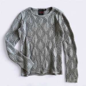 Vintage Y2K Yoki Grey Cut Out Knit Sweater Cotton Blend